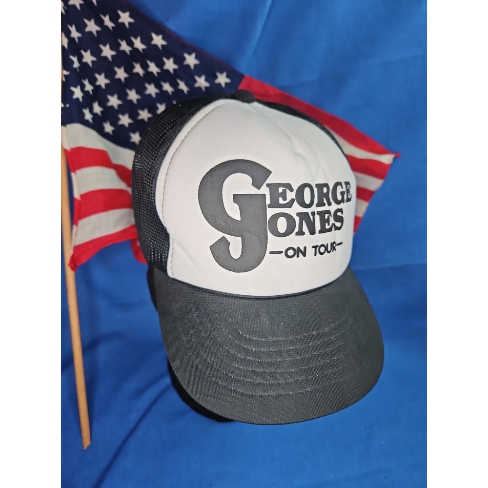 Vintage George Jones ON TOUR Concert Hat Snapback Trucker Mesh 1980s‎ Country
